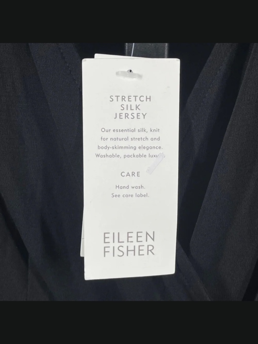 NEW Eileen Fisher Dress Womens Small petite black silk sheath designer classic - Picture 5 of 12